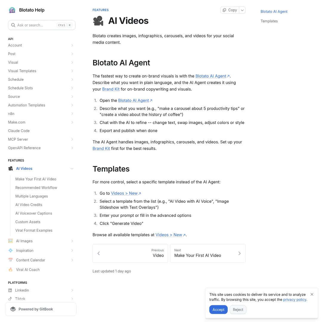 Blotato features documentation