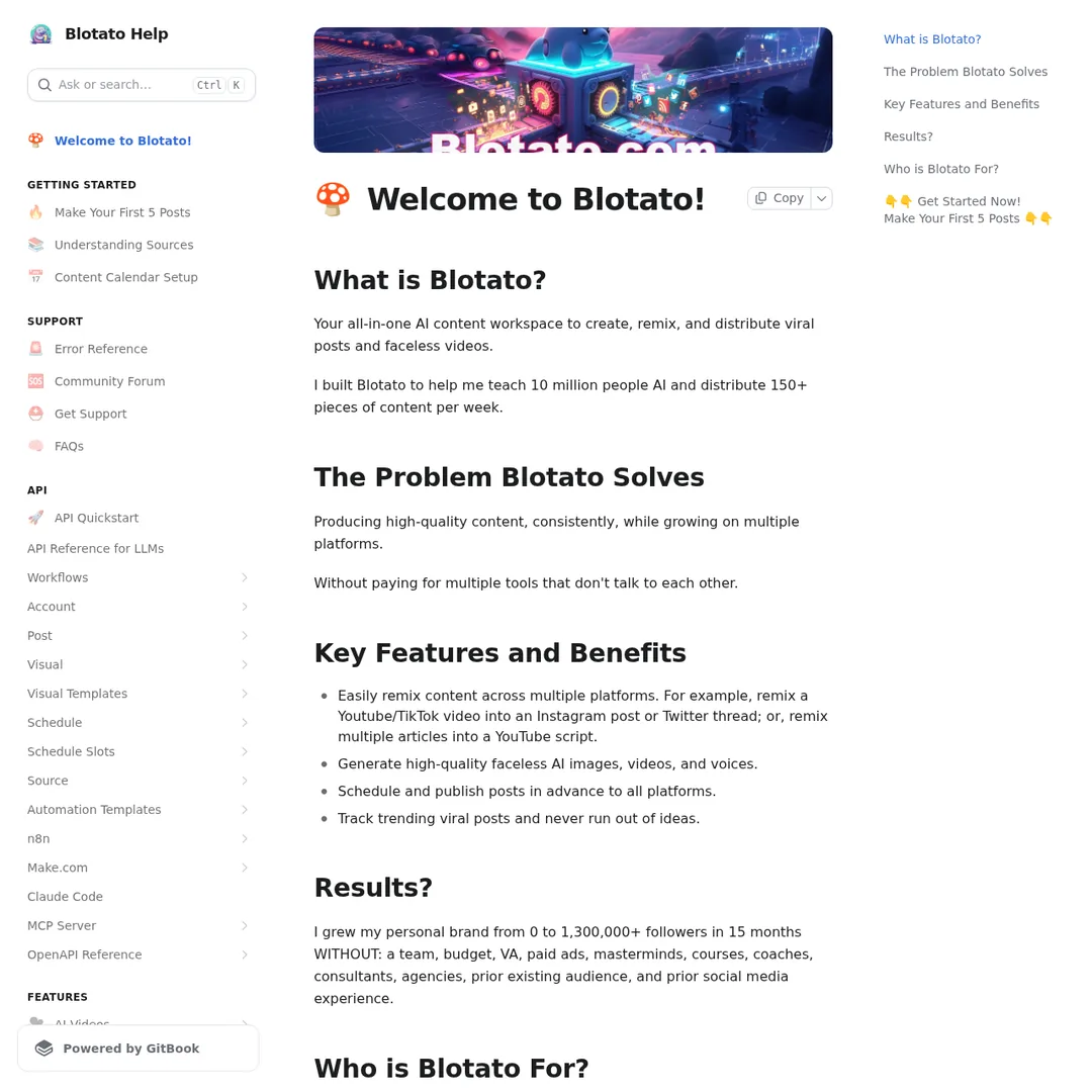 Blotato help documentation center