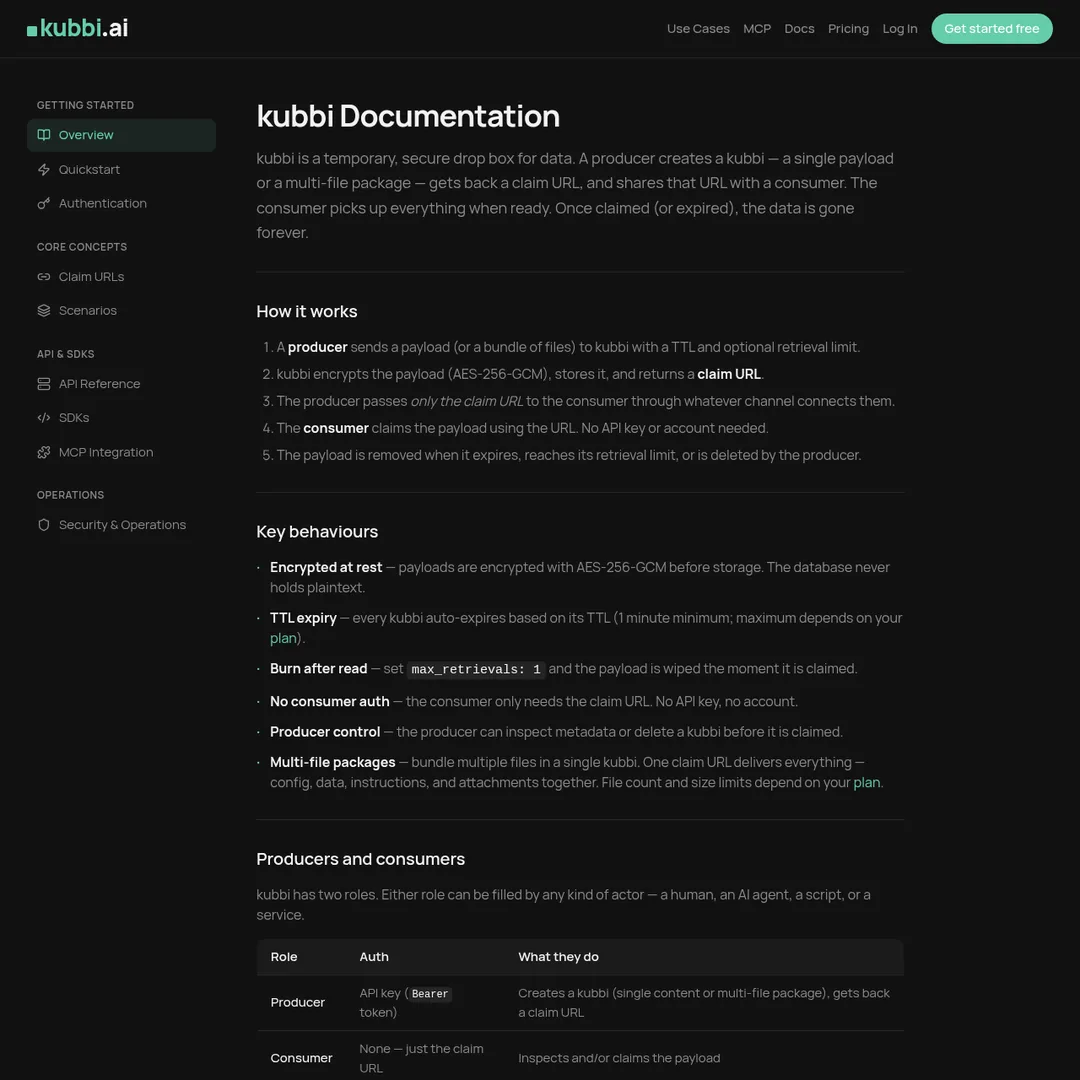 Kubbi documentation page