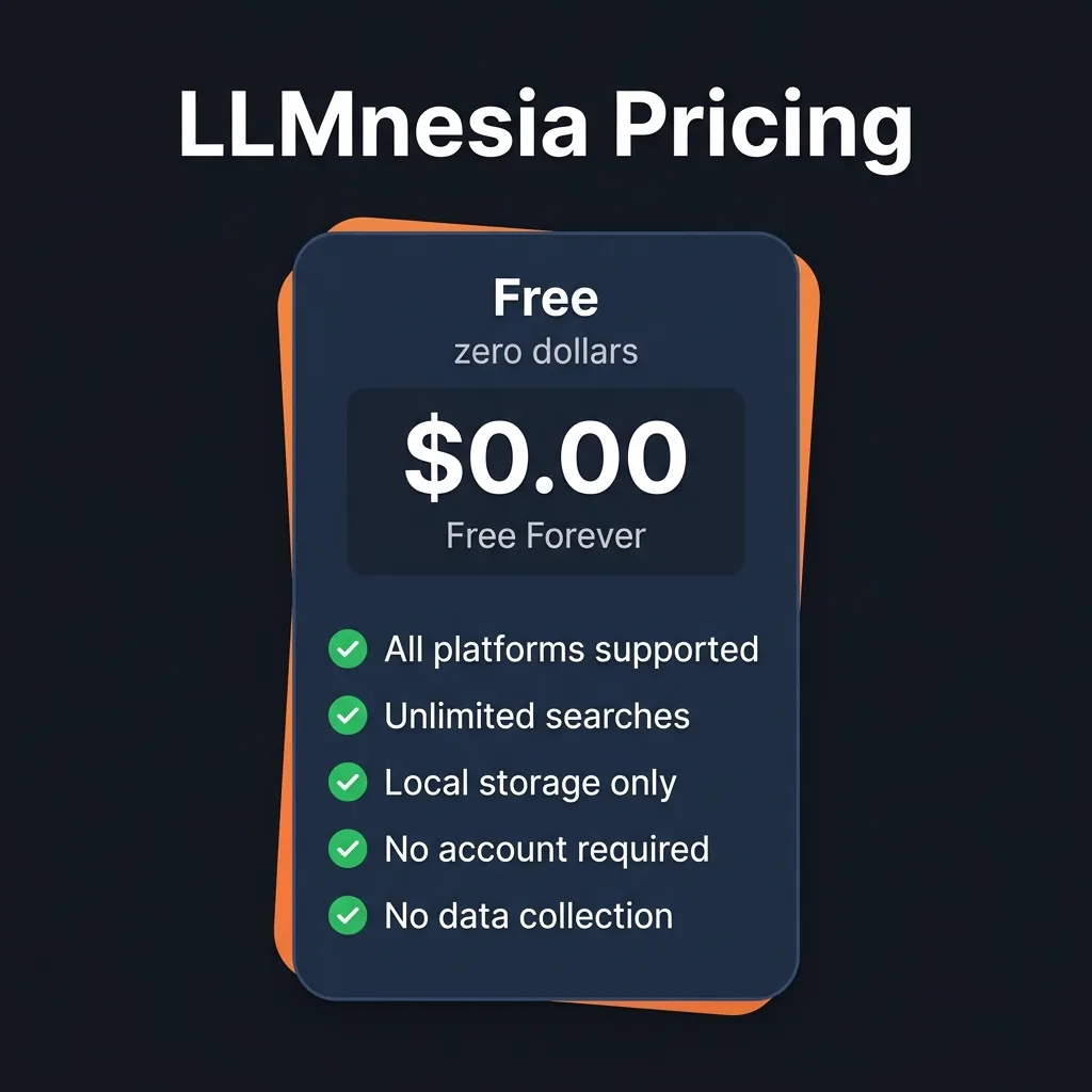 LLMnesia pricing - completely free